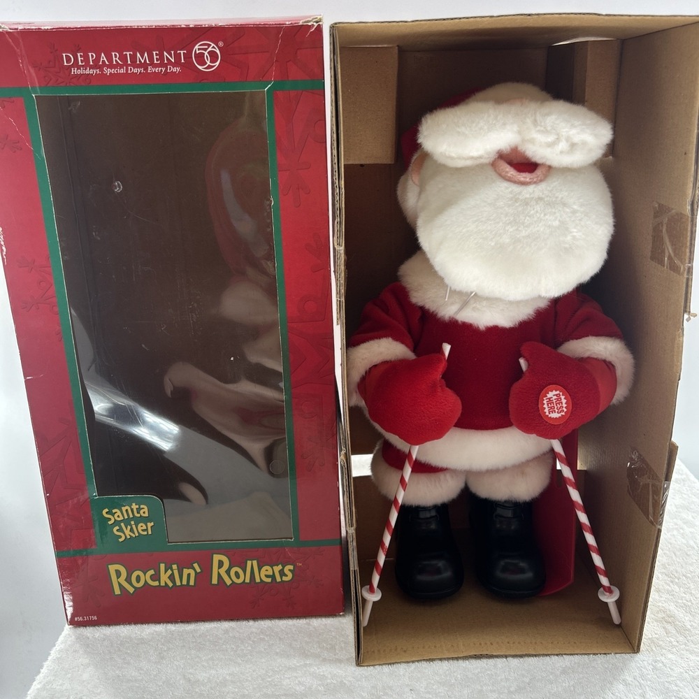 Vintage Dept 56-Santa Rockin' Roller~Seen In Baby Einstein~Skis,Dances,Sings